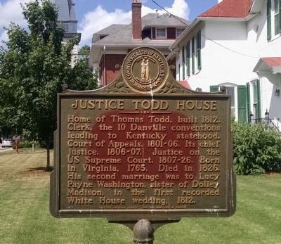 Justice Todd House Marker image. Click for full size.
