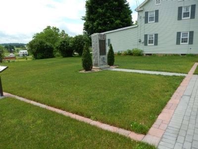 Brick outline of first church foundation.. Click for full size. Brick outline of first church foundation. image. Click for full size.