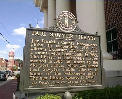 Paul Sawyier Library Marker [reverse] image. Click for full size.