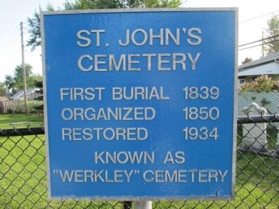 St. John's Cemetery Marker image. Click for full size.