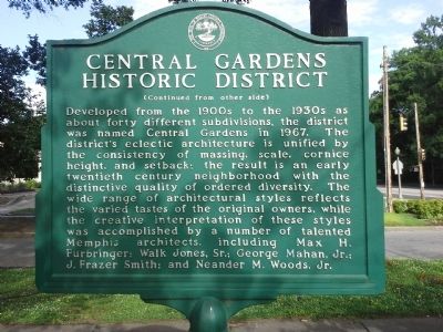 Central Garden Historic District Marker image. Click for full size.