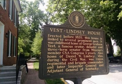 Vest-Lindsey House Marker image. Click for full size.