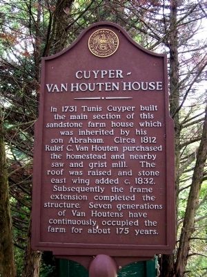 Cuyper-Van Houten House Marker image. Click for full size.
