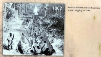 General Williams ordered workers to start digging in 1862 image. Click for full size.