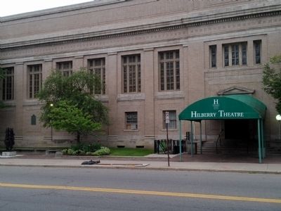 Hilberry Theatre and marker (from Cass Avenue) image. Click for full size.