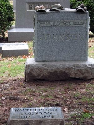 Walter Johnson's Grave<br>Rockville Cemetery. Click for full size. Walter Johnson's Grave<br>Rockville Cemetery image. Click for full size.