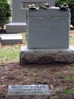Walter Johnson's Grave<br>Rockville Cemetery image. Click for full size.