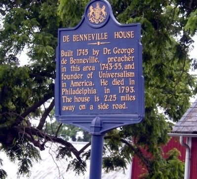 De Benneville House Marker image. Click for full size.