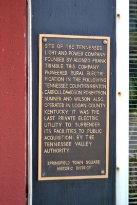 Tennessee Light and Power Company Marker image. Click for full size.