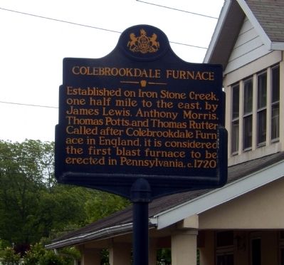 Colebrookdale Furnace Marker. Click for full size. Colebrookdale Furnace Marker image. Click for full size.