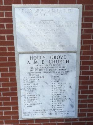 Holly Grove African Methodist Episcopal Church additional marker image. Click for full size.