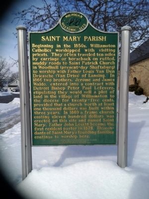 Saint Mary Parish Marker - side 1 image. Click for full size.