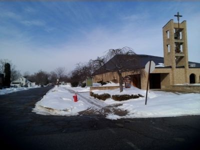 Saint Mary Catholic Church and Marker. Click for full size. Saint Mary Catholic Church and Marker image. Click for full size.