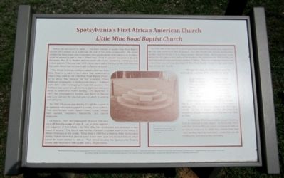 Spotsylvanias First African American Church Marker image. Click for full size.