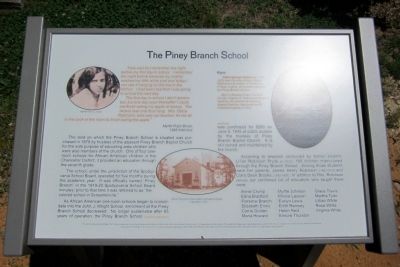 The Piney Branch School Marker image. Click for full size.