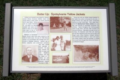 Batter Up: Spotsylvania Yellow Jackets Marker image. Click for full size.
