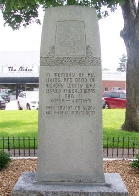 Hickory County War Memorial. Click for full size. Hickory County War Memorial image. Click for full size.