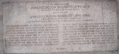 James Gordon Bennett Monument Marker image. Click for full size.
