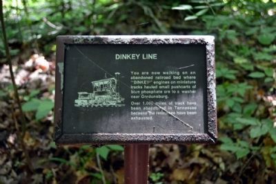 Dinkey Line Sign on Trail image. Click for full size.