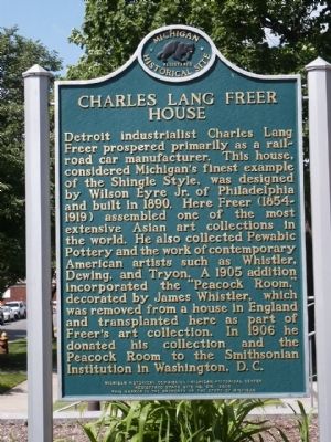 Charles Lang Freer House Marker image. Click for full size.