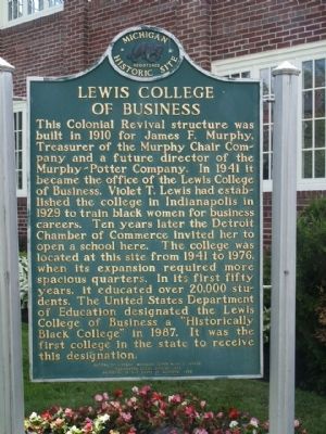 Lewis College of Business Marker image. Click for full size.