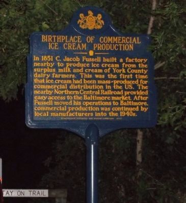 Birthplace of Commercial Ice Cream Production Marker image. Click for full size.
