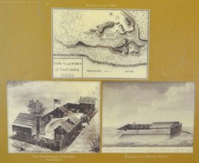 Natchez in the 1790's, Fort Nashborough (Nashville), and Flatboat of the Western Waters image. Click for full size.