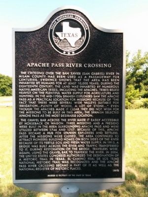 Apache Pass River Crossing Marker image. Click for full size.