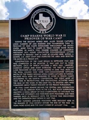 Camp Hearne, World War II POW Camp Marker image. Click for full size.