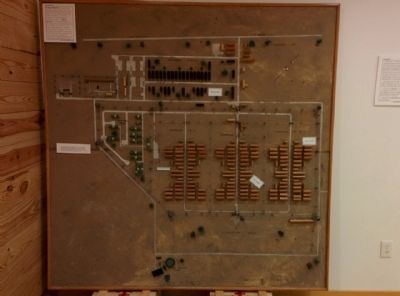 Model of Camp Hearne in the museum building.. Click for full size. Model of Camp Hearne in the museum building. image. Click for full size.