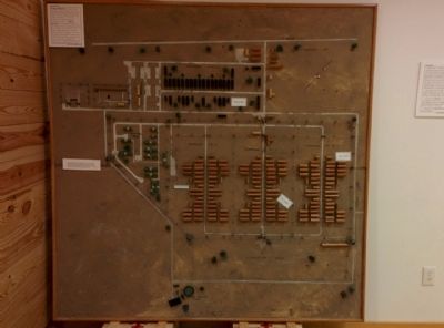 Model of Camp Hearne in the museum building. image. Click for full size.
