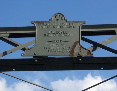 Galloway Pike Iron Bridge Construction Plaque image. Click for full size.