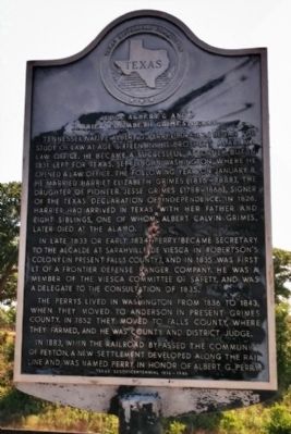 Judge Albert G. and Harriet Elizabeth Grimes Perry Marker image. Click for full size.