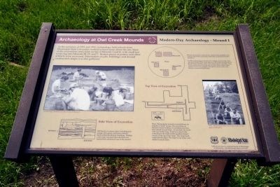 Archaeology at Owl Creek Mounds Marker. Click for full size. Archaeology at Owl Creek Mounds Marker image. Click for full size.