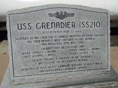 USSS Grenadier (SS210) Memorial image. Click for full size.