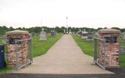 Site of First St. Andrew Catholic Church Marker. Click for full size. Site of First St. Andrew Catholic Church Marker image. Click for full size.