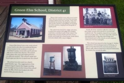 Green Elm School, District 41 Marker image. Click for full size.