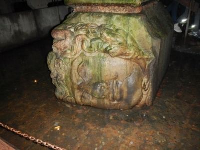 Medusa's head used as a column base. image. Click for full size.