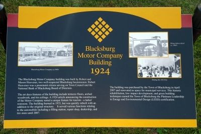Blacksburg Motor Company Building 1924 Marker image. Click for full size.