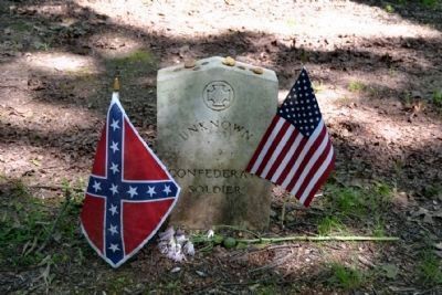 Headstone of an Unknown Confederate<br>Buried at the Site. Click for full size. Headstone of an Unknown Confederate<br>Buried at the Site image. Click for full size.