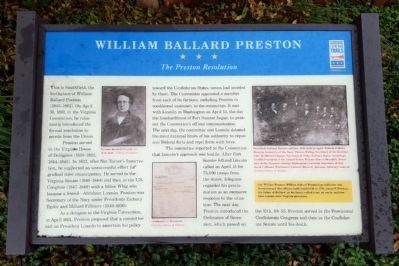 William Ballard Preston Marker. Click for full size. William Ballard Preston Marker image. Click for full size.