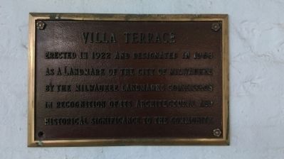 Villa Terrace Marker. Click for full size. Villa Terrace Marker image. Click for full size.