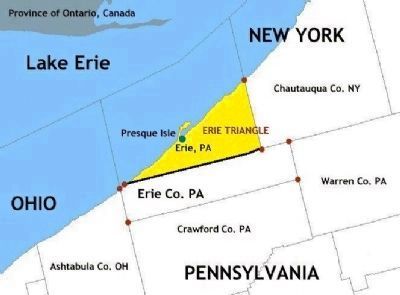 Map of Erie Triangle in Erie County, Pennsylvania and surrounding area image. Click for full size.