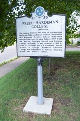 Freed-Hardeman College Marker. Click for full size. Freed-Hardeman College Marker image. Click for full size.