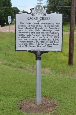 Jacks Creek Marker. Click for full size. Jacks Creek Marker image. Click for full size.