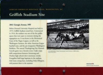 Griffith Stadium Site Marker image. Click for full size.