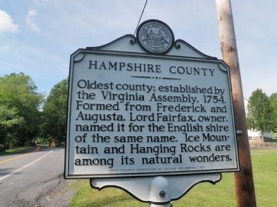 Hampshire County Marker. Click for full size. Hampshire County Marker image. Click for full size.