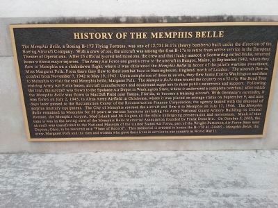 History of the Memphis Belle Marker image. Click for full size.