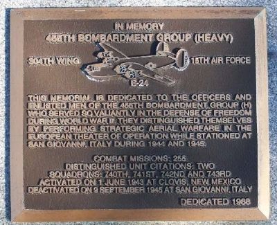 455th Bombardment Group (Heavy) Marker image. Click for full size.