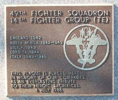 49th Fighter Squadron - 14th Fighter Group (TE) Marker image. Click for full size.